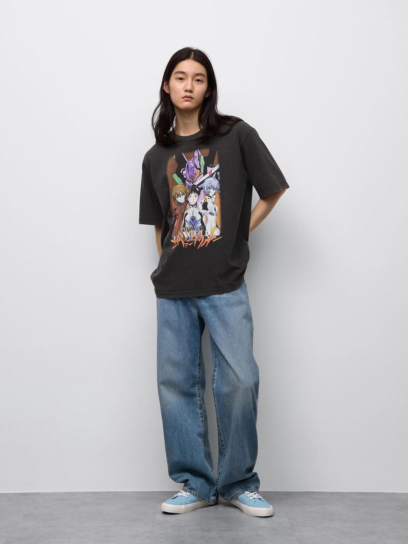 GU Evangelion Washed T-shirt (Dark Gray | Size XL) image 9