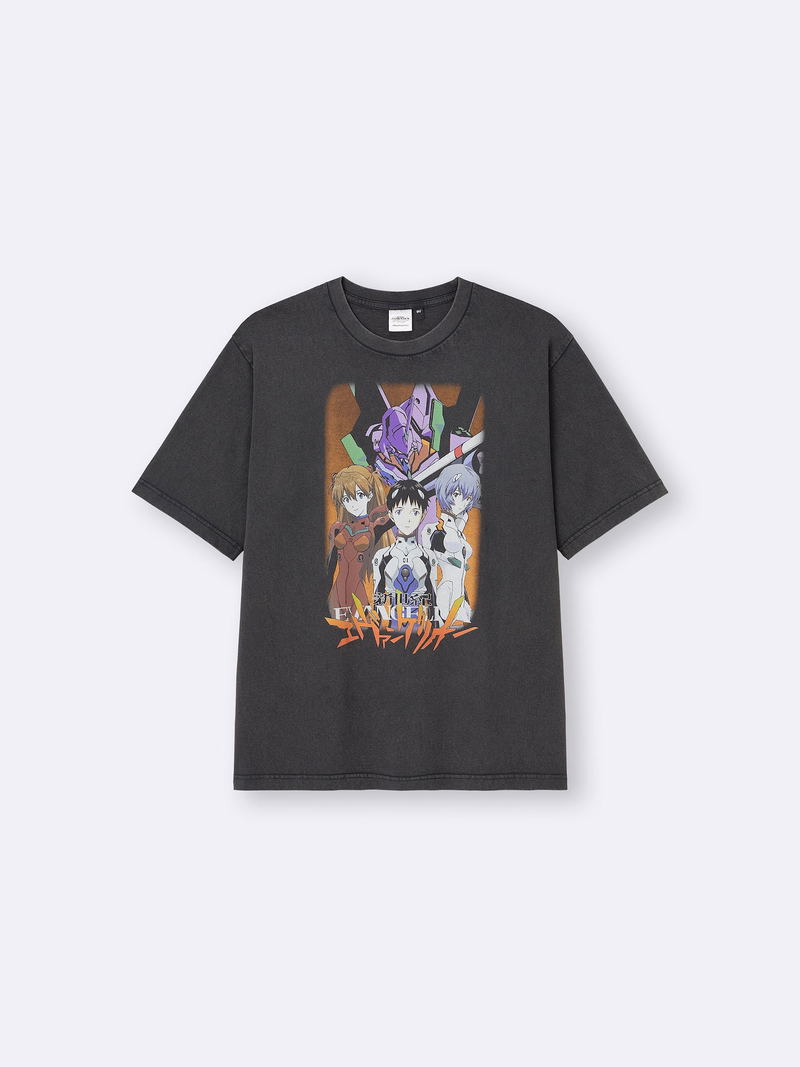 GU Evangelion Washed T-shirt (Dark Gray | Size XXL) image 1