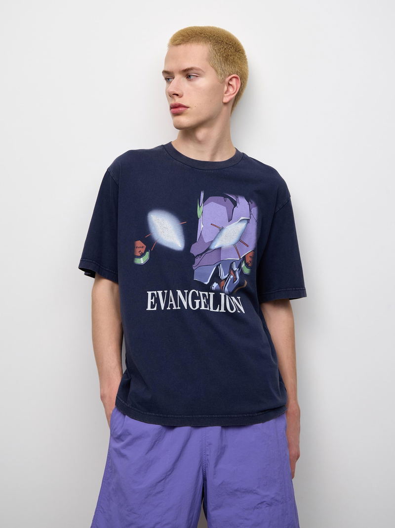 GU Evangelion Washed T-shirt (Navy | Size S) image 8