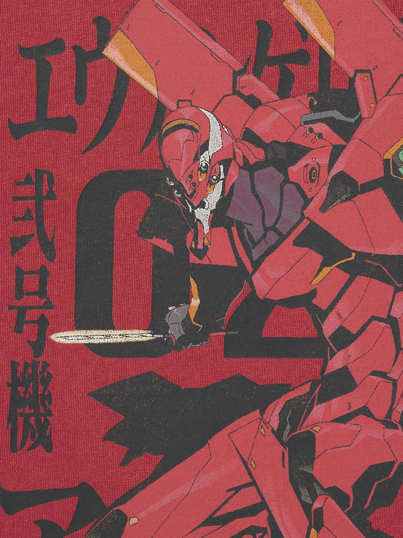 GU Evangelion Washed T-shirt (Red | Size L) image 4