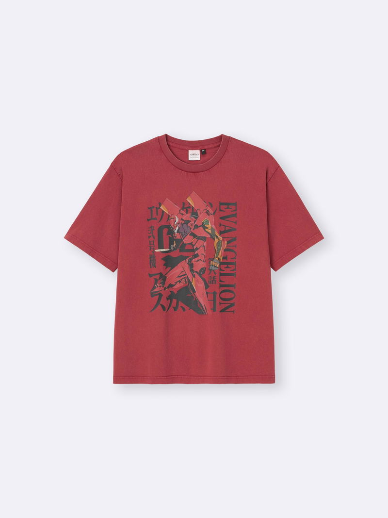 GU Evangelion Washed T-shirt (Red | Size M) image 1