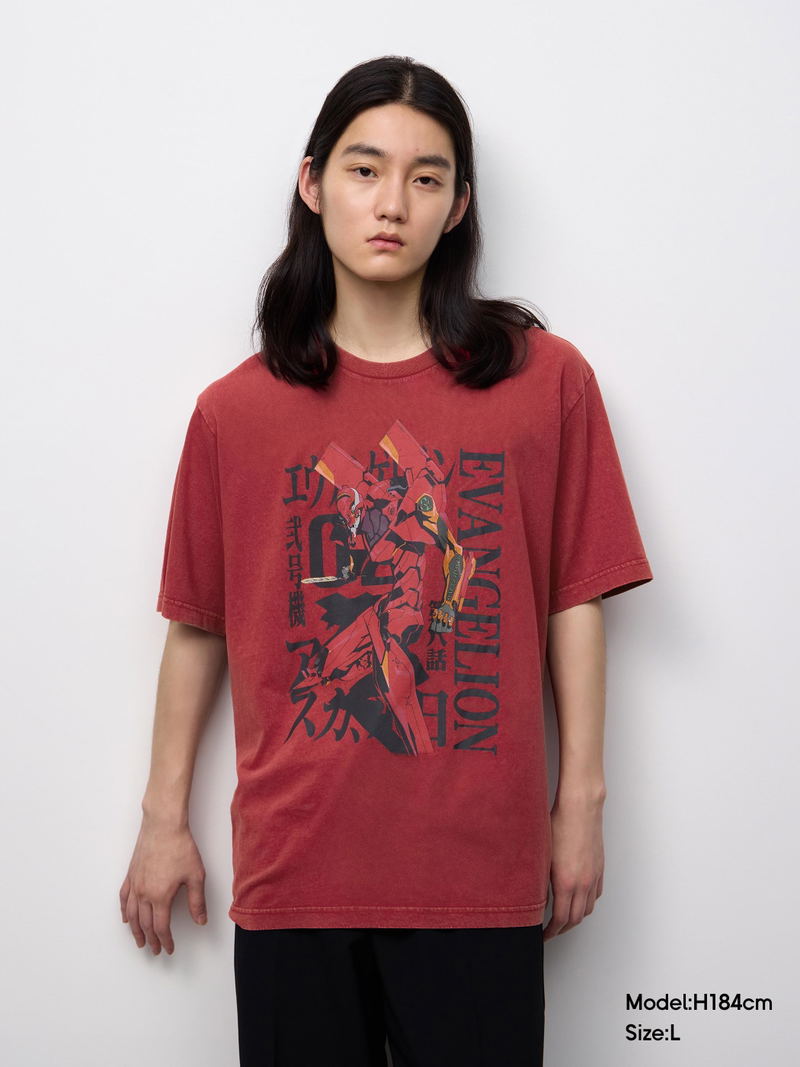 GU Evangelion Washed T-shirt (Red | Size S) image 8