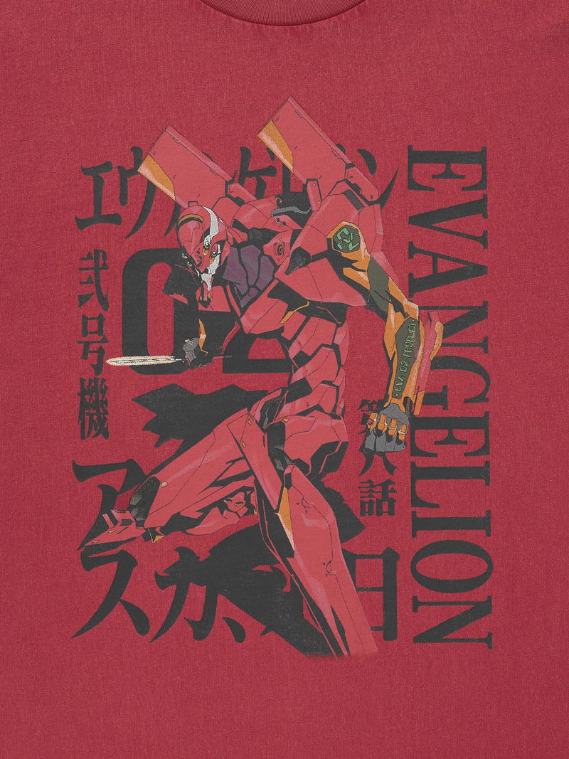 GU Evangelion Washed T-shirt (Red | Size XL) image 3