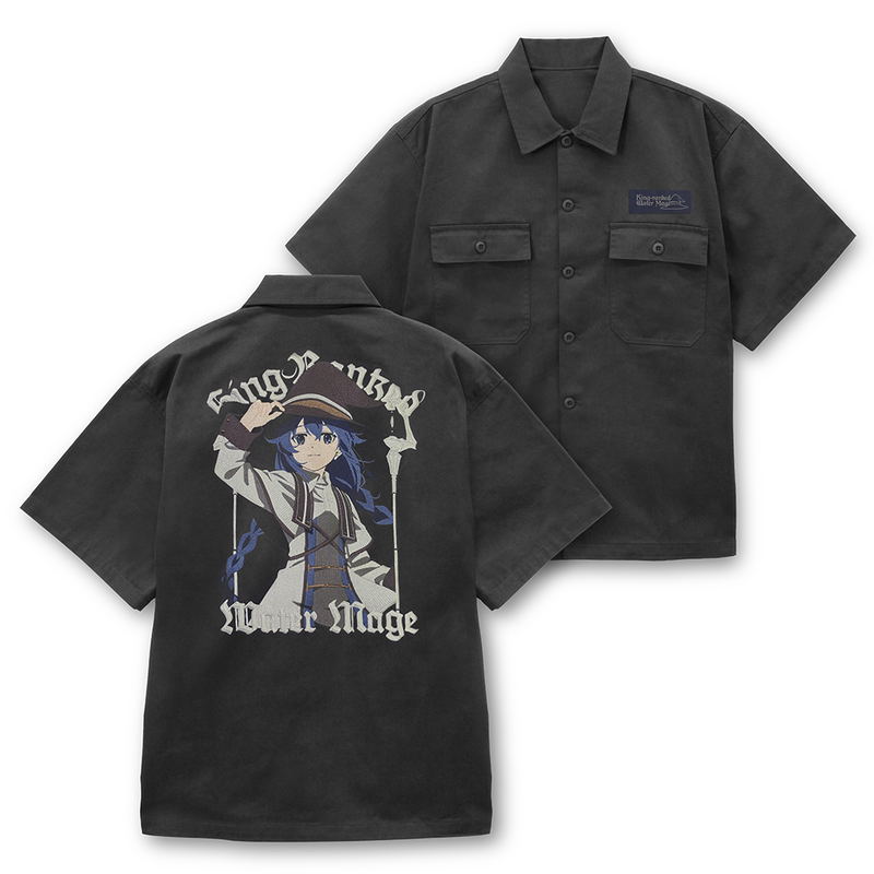 Anime Mushoku Tensei: Jobless Reincarnation Season 3 - Roxy M. Greyrat Embroidered Work Shirt (Gray | Size L) image 1