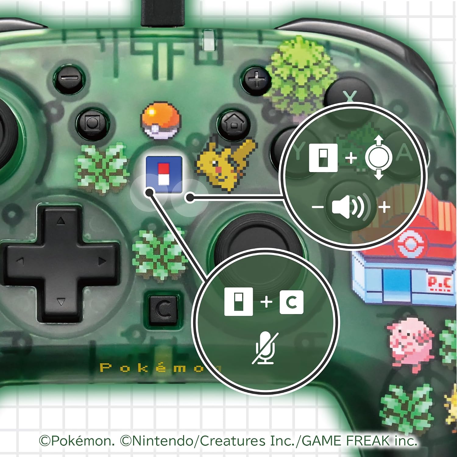 Wired Horipad TURBO for Nintendo Switch 2 (Pokémon Pixel Green