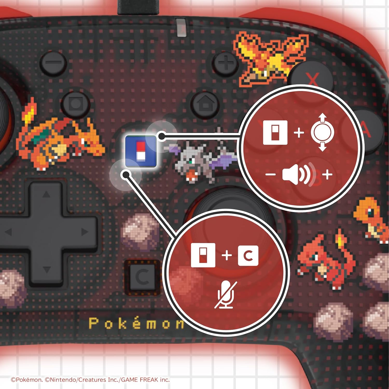 Wired Horipad TURBO for Nintendo Switch 2 (Pokémon Pixel Red) for
