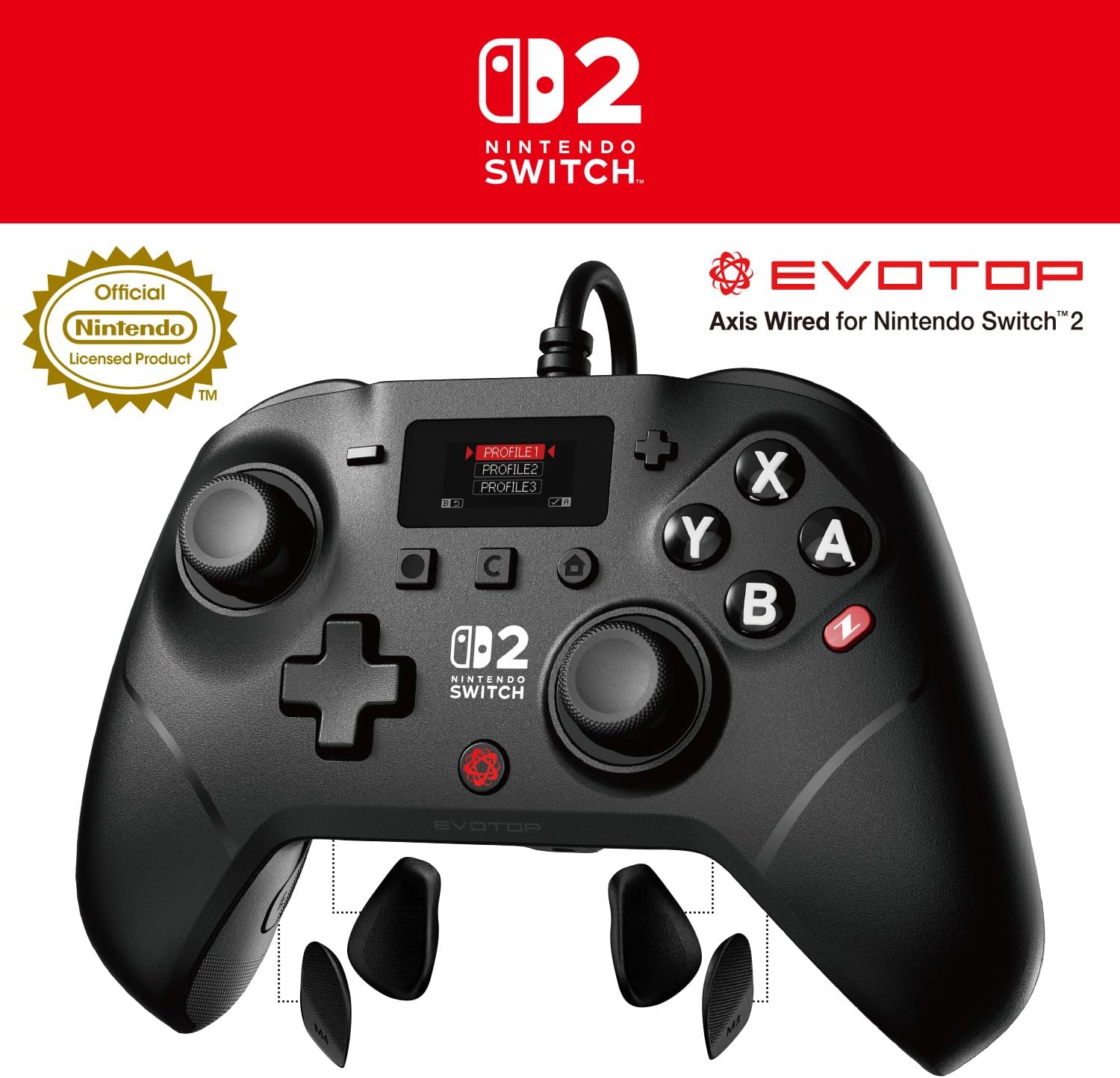 EVOTOP Axis Wired for Nintendo Switch 2 for Windows, Nintendo