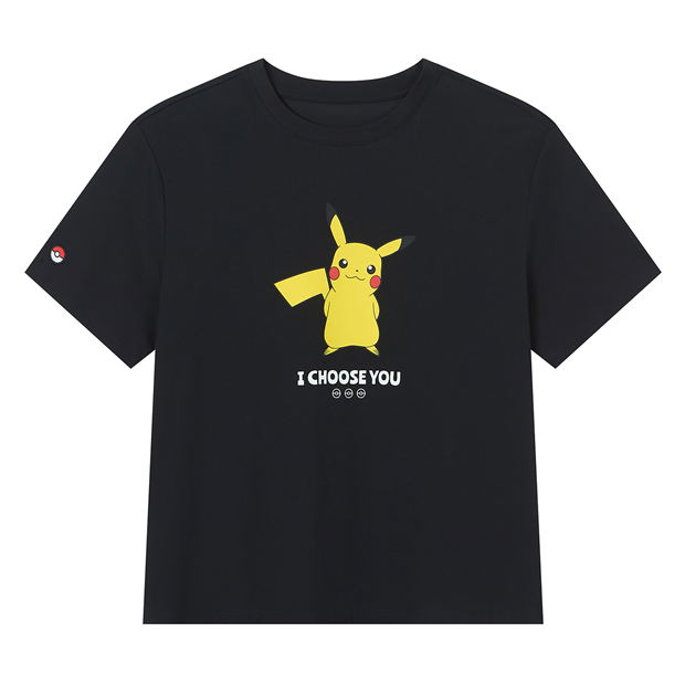 Giordano Women's Pokemon Collection Short-Sleeve Sorona Print T-shirt Pikachu A (Signature Black | Size S) image 1