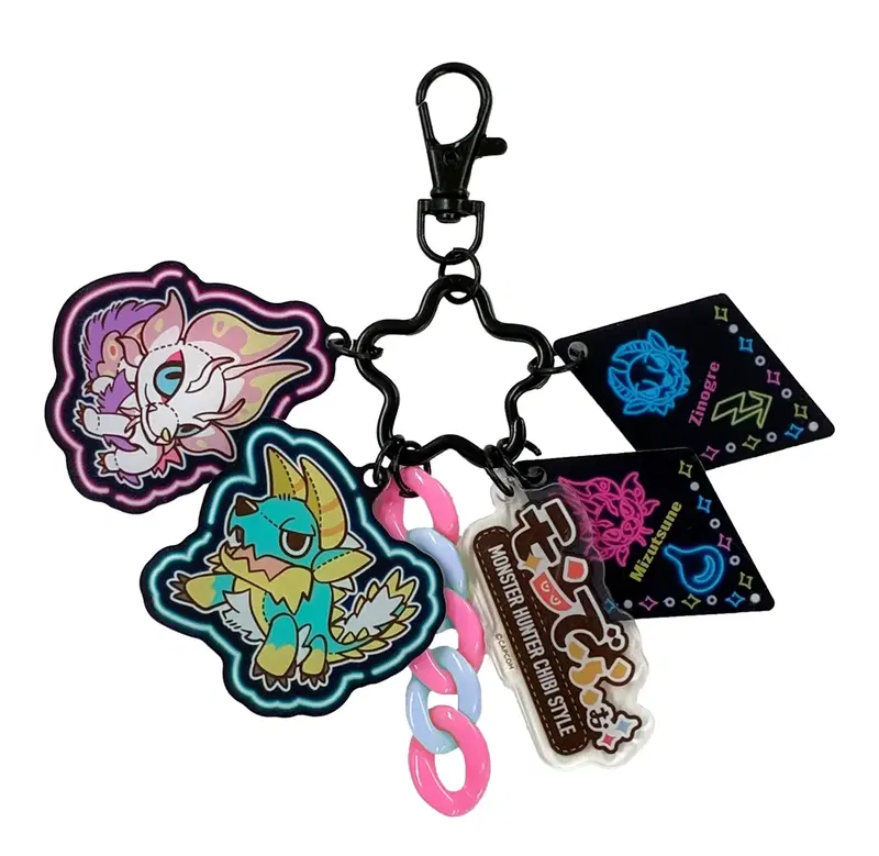 Monster Hunter MonDefo Jarajara Acrylic Key Chain Rathalos & Lagiacrus image 1