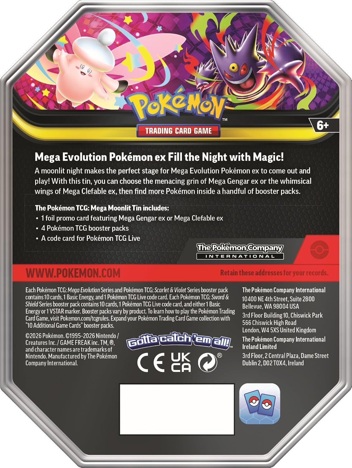 Pokemon TCG: Mega Moonlit Tin (English Version)