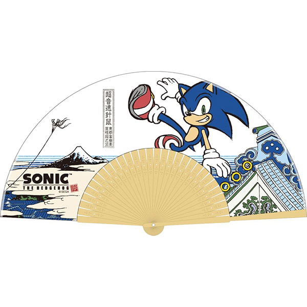 Sonic In Ukiyo-e Asakusa Folding Fan image 1