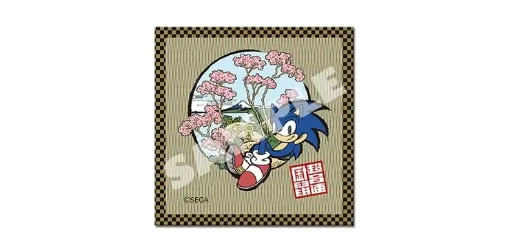 Sonic In Ukiyo-e Gotenyama At Shinagawa Tatami Coaster image 1