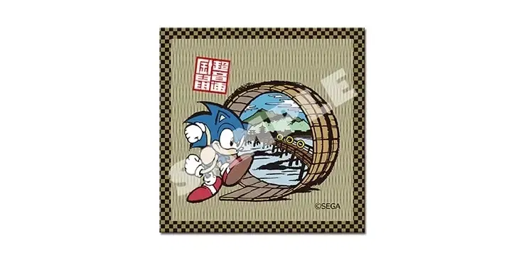 Sonic In Ukiyo-e Great Bridge Tatami Coaster image 1