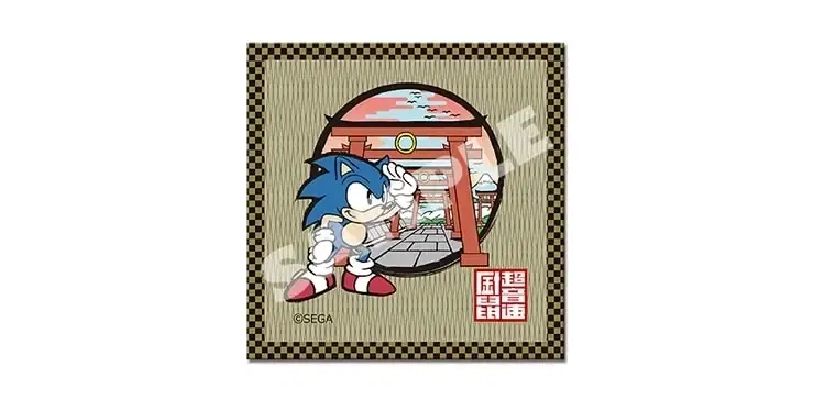 Sonic In Ukiyo-e Haneda Torii Tatami Coaster image 1