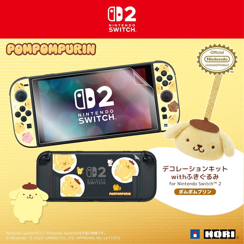 Decoration Kit with Plush Screen Cleaner for Nintendo Switch 2 (Pompompurin) image 1