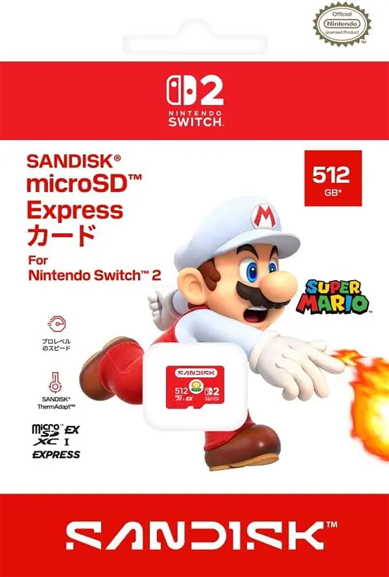 SanDisk 512GB microSD Express for Nintendo Switch 2 (Super Mario) image 1
