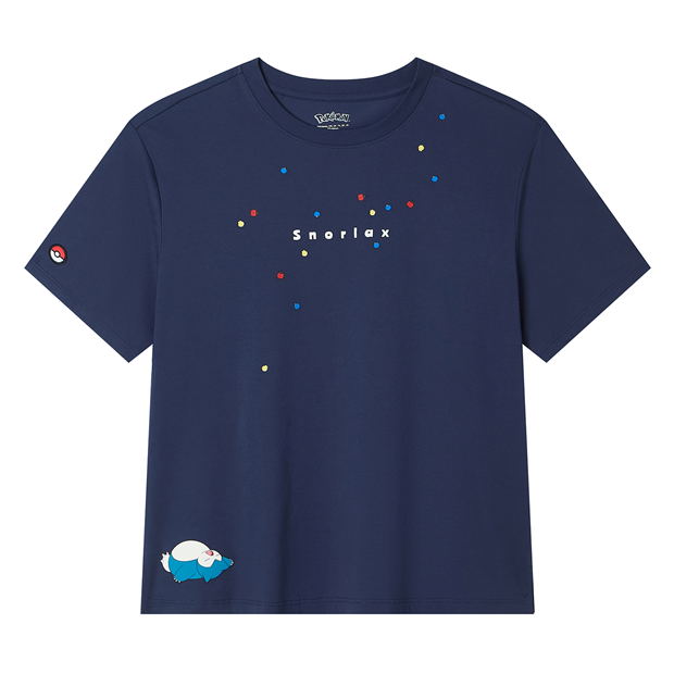 Giordano Women's Pokemon Collection Short-Sleeve Sorona Print T-shirt Snorlax (Mood Indigo | Size M) image 1