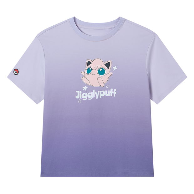 Giordano Women's Pokemon Collection Short-Sleeve Sorona Print T-shirt Jigglypuff B (Orchid Petal x Vintage Velvet | Size L) image 1