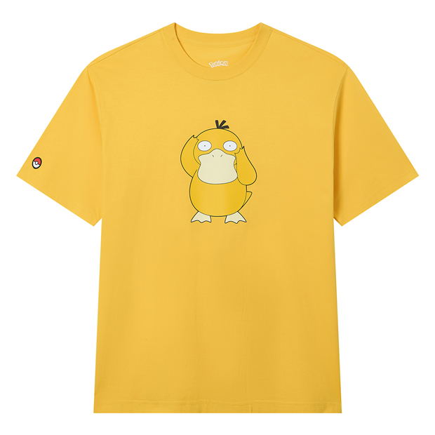 Giordano Men's Pokemon Collection Short-Sleeve Sorona Print T-shirt Psyduck (Daffodil | Size L) image 1