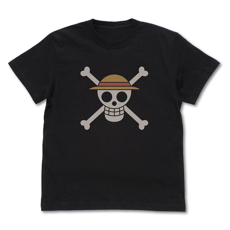One Piece - Straw Hat Pirates Pirate Flag Discharge Print T-shirt (Black | Size XL) image 1