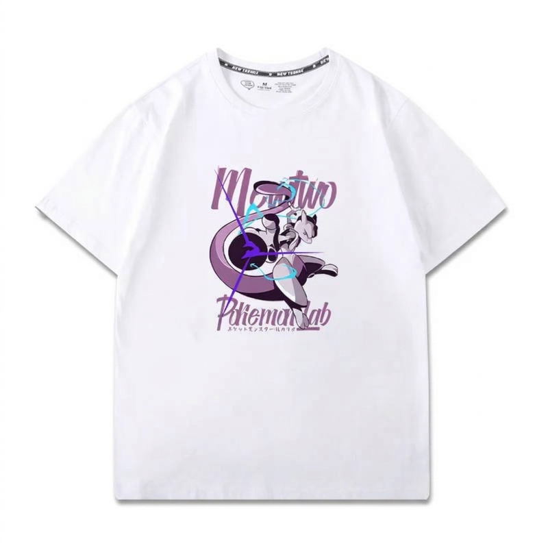 Solike x Pokemon Mewtwo T-shirt D (White | Size L) image 1