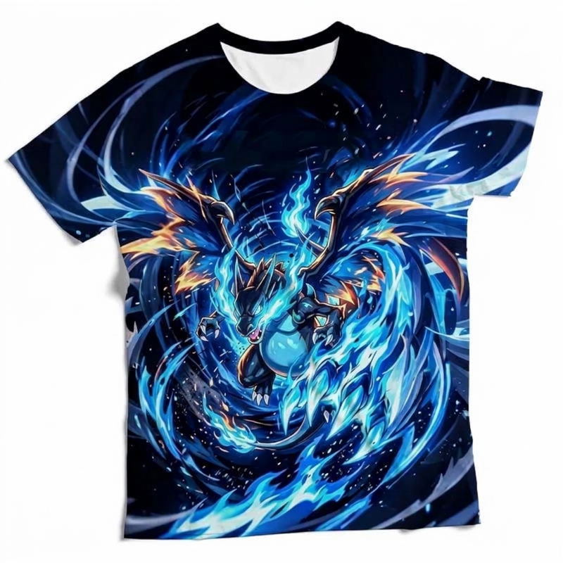 Solike x Pokemon Mega Charizard X T-shirt (Size L) image 1