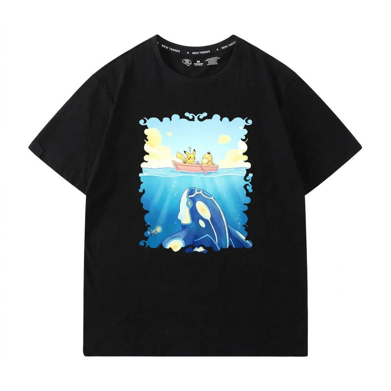 Solike x Pokemon Pikachu & Psyduck T-shirt (Black | Size M) image 1