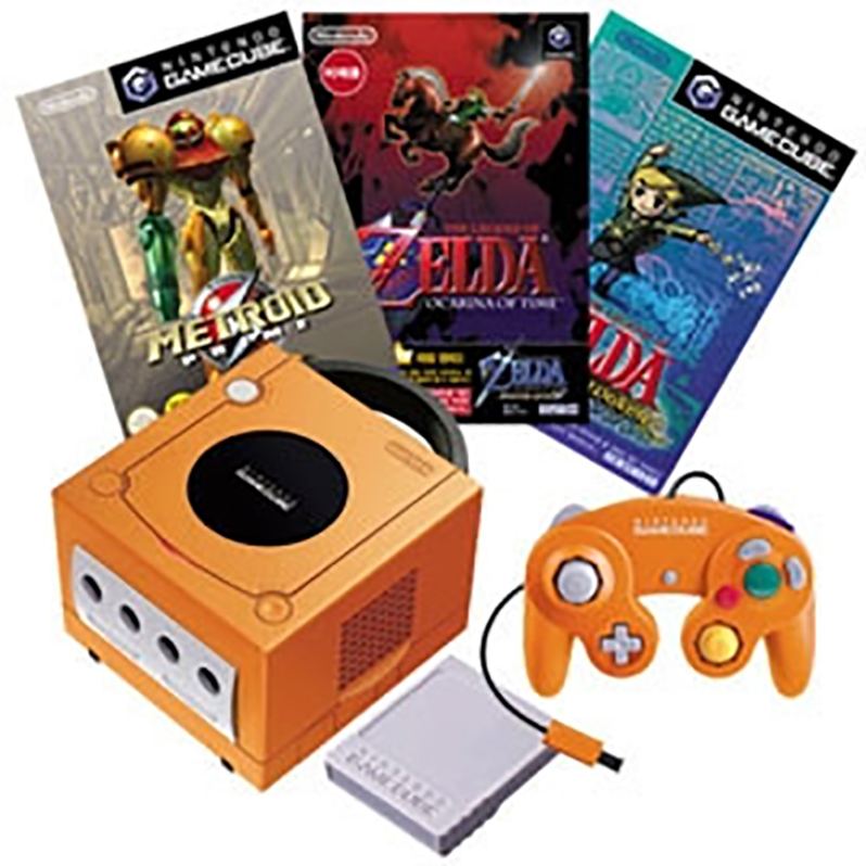 Nintendo Gamecube Console Spice Orange Orange Controller/s Wires Bundle 