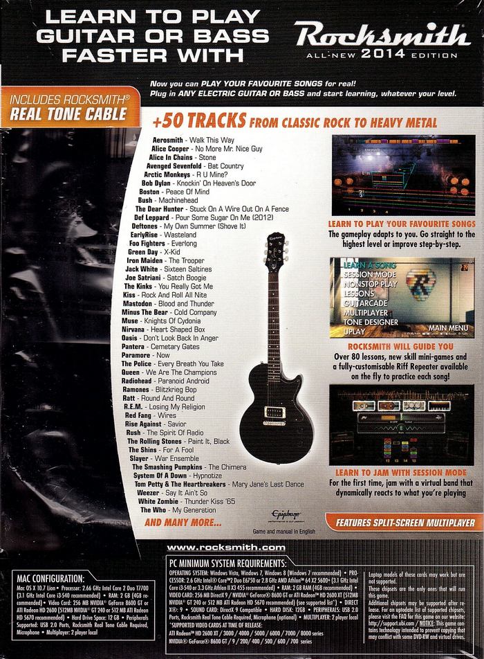 Windows PC用 DVD-ROM ロックスミス2014 Rocksmith 2014 Edition