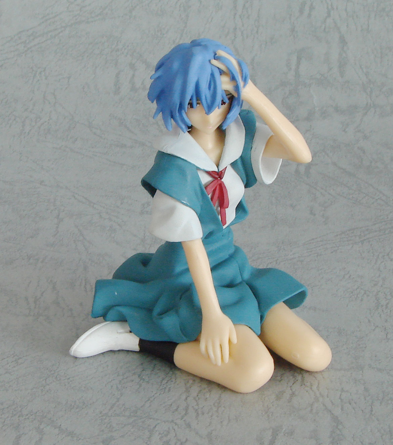 Neon Genesis Evangelion Non Scale Pre-Painted Figure: Rei (School Uniform with Biscuit) image 1