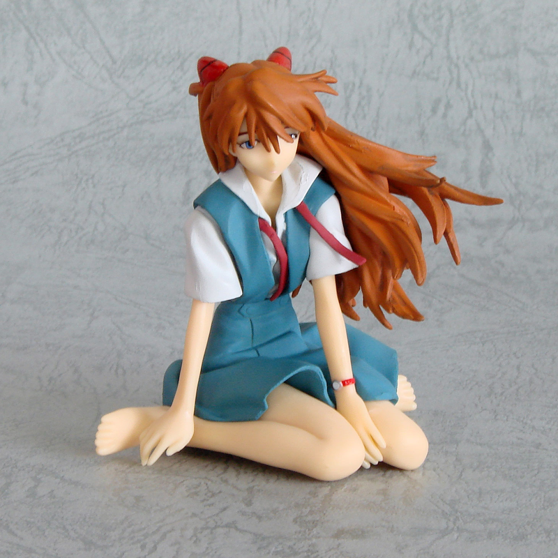 Neon Genesis Evangelion Non Scale Pre-Painted Figure: Asuka (School Uniform with Biscuit) image 1