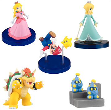 Yujin スーパーマリオギャラクシー デスクトップマスコット 全５種セット Super Mario Galaxy Desktop Mascot Gashapon
