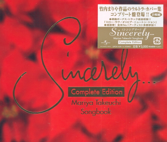 Sincerely Mariya Takeuchi Songbook Complete Edition