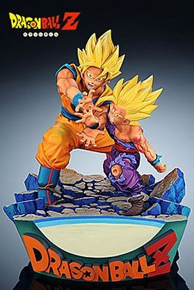 Dragon Ball Z Non Scale Pre-Painted Statue: Son Goku and Son Gohan (Kamehameha Version)