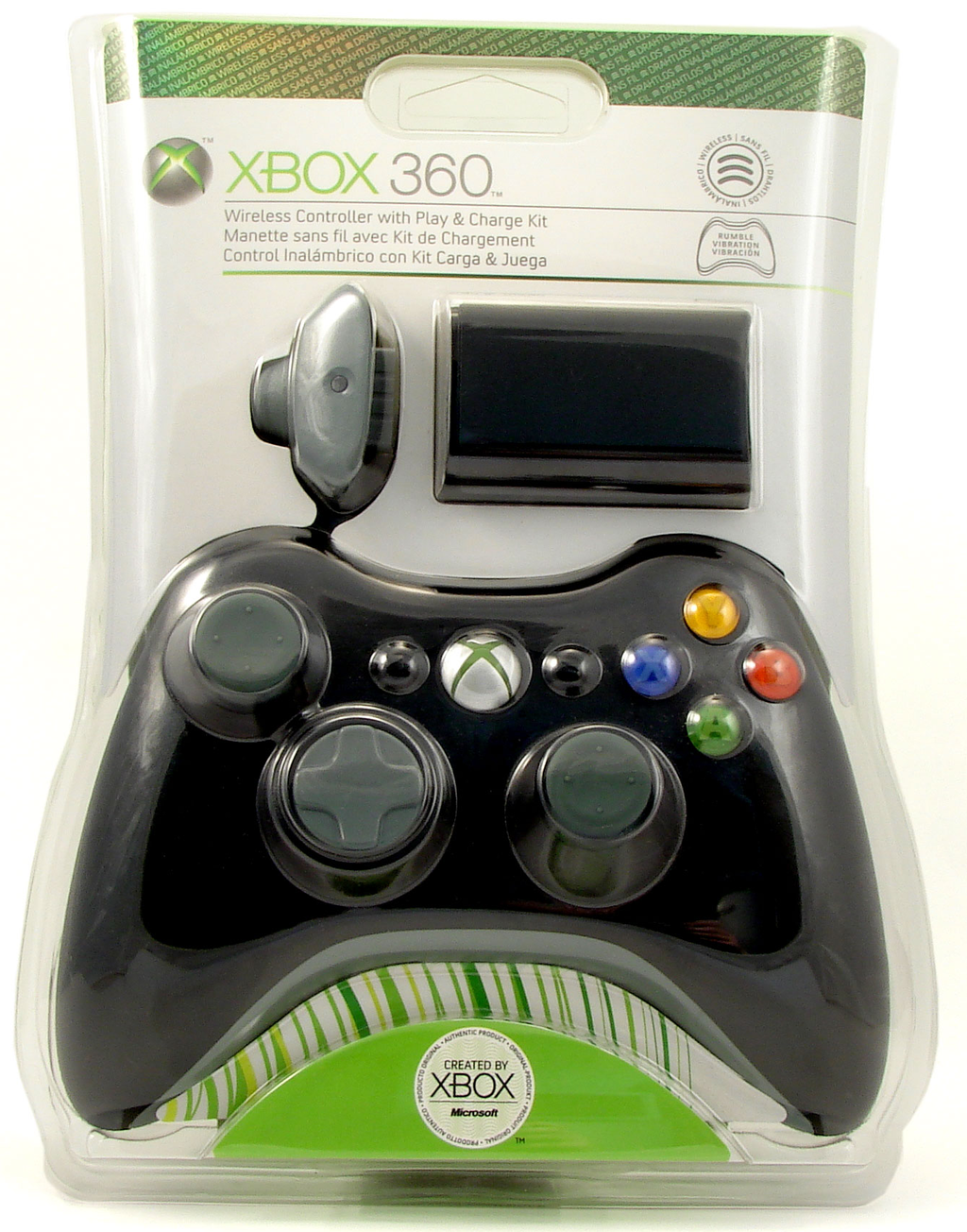 Xbox 360 Wireless Controller with Play & Charge Kit (Black) for Xbox360