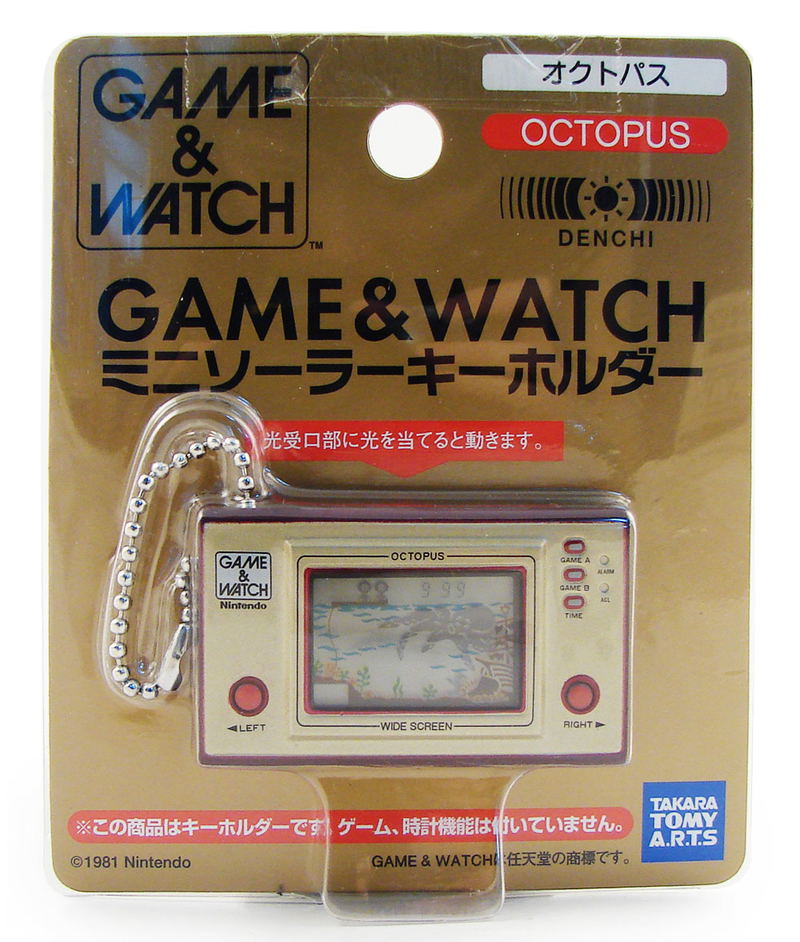 TakaraTomy Game Watch Mini Solar Key Holder: Octopus image 2
