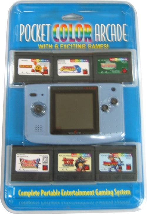 NeoGeo Pocket Color Bundle (incl. 6 games) - Platinum Blue