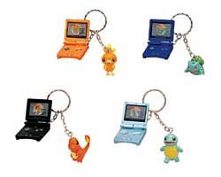 Banpresto Gameboy Advance SP & Pokemon Keychain - Type B: Black_