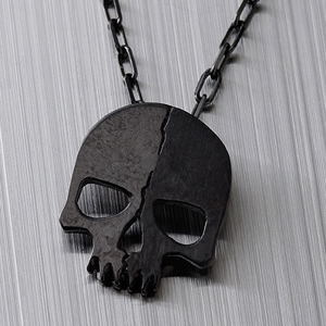 Black Rock Shooter Silver Necklace Skull_