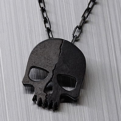 Black Rock Shooter Silver Necklace Skull image 1