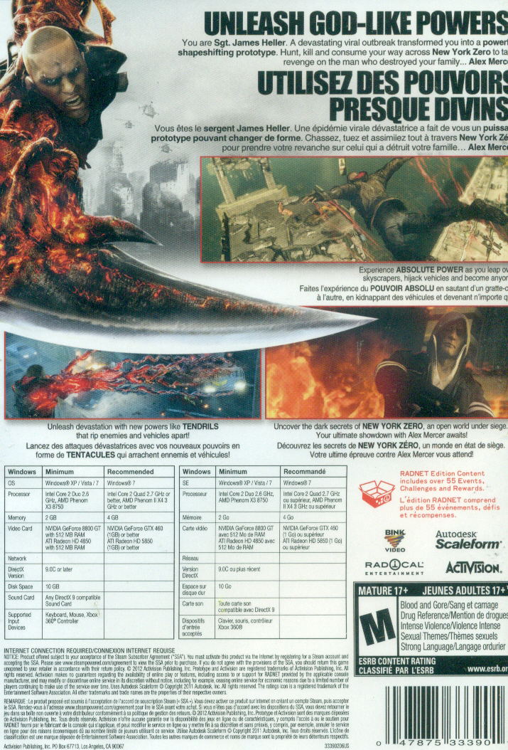 Prototype 2 (Radnet Edition) (DVD-ROM) for Windows