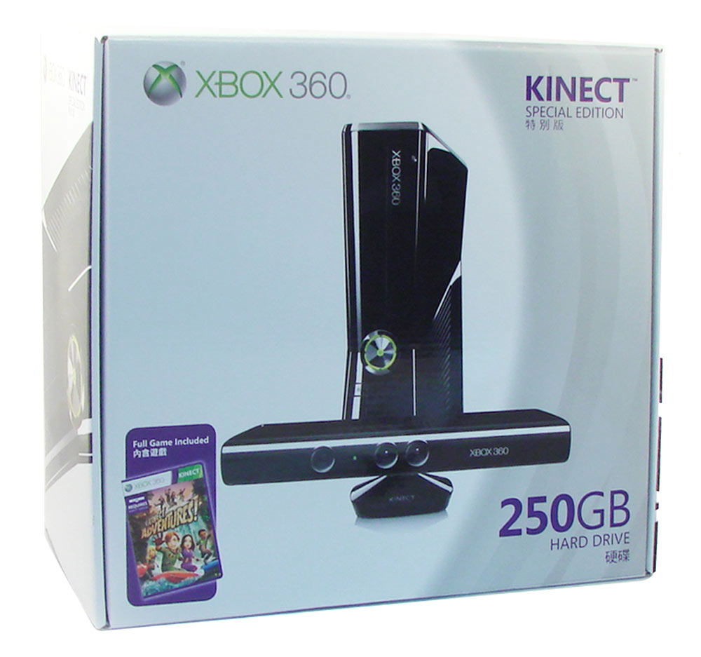 Kinect Console Xbox 360 Elite Slim Console (250GB) Kinect Bundle incl. Kinect Adventures
