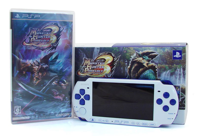 Monster Hunter Portable 3rd Special Model - White/Blue  (PSP-3000 Bundle) image 1