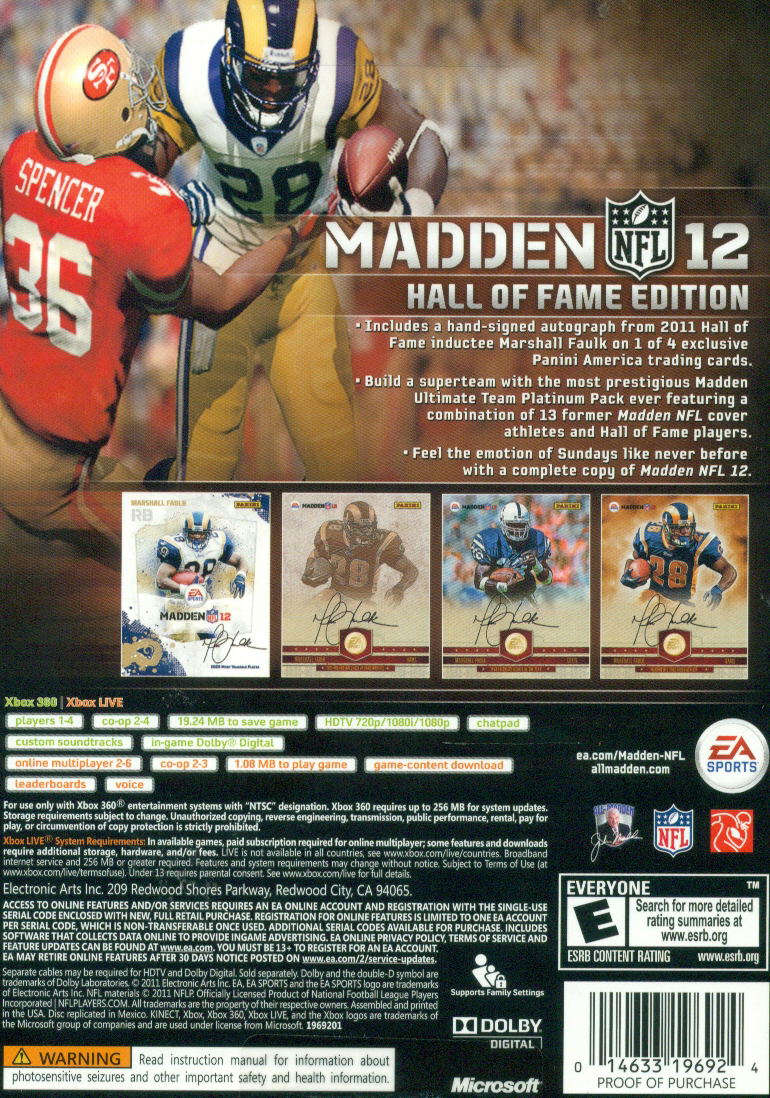 Madden NFL 12 (Hall of Fame Edition) image 2