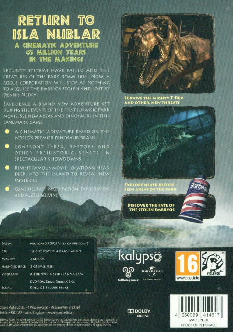Jurassic Park: The Game (DVD-ROM) image 2