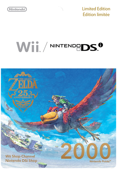 Wii Points Prepaid Card: The Legend of Zelda 25th [Anniversary Limited Edition] (2000 Wii Points/for US network only) image 1
