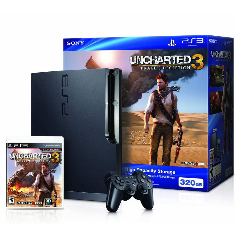 PlayStation3 Slim Console - Uncharted 3: Drake's Deception Value Pack (HDD 320GB Black Model) - 110V image 1