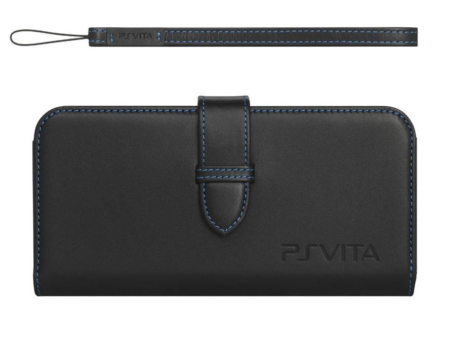 PSVita PlayStation Vita Leather Pouch & Strap (black) for PlayStation Vita