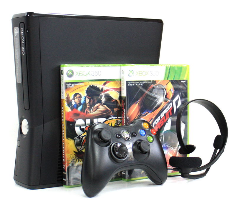 Xbox 360 Elite Slim Console (250GB) Bundle incl. Street Fighter 4 & Need for Speed: Hot Pursuit image 1