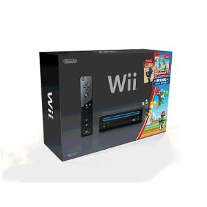 Wii Black Bundle (with New Super Mario Bros. Wii & Mario Music CD)